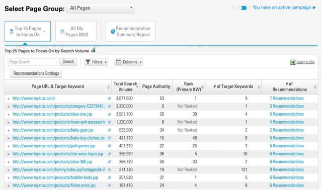 Recommendation Engine and site migration - brightedge