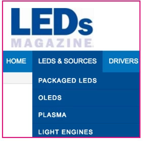 LEDs Magazine example of a UX strategy and taxonomy classification - brightedge